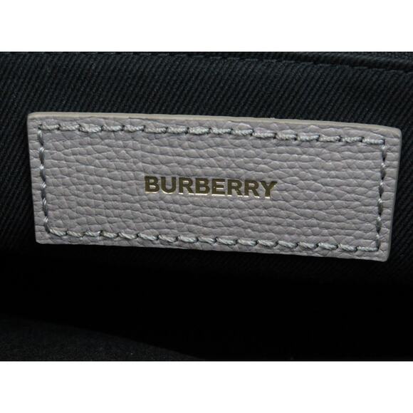 $1790 BURBERRY MD BANNER TAUPE GRAY LEATHER CHECK SHOULDER MEDIUM TOTE BAG - Picture 9 of 16